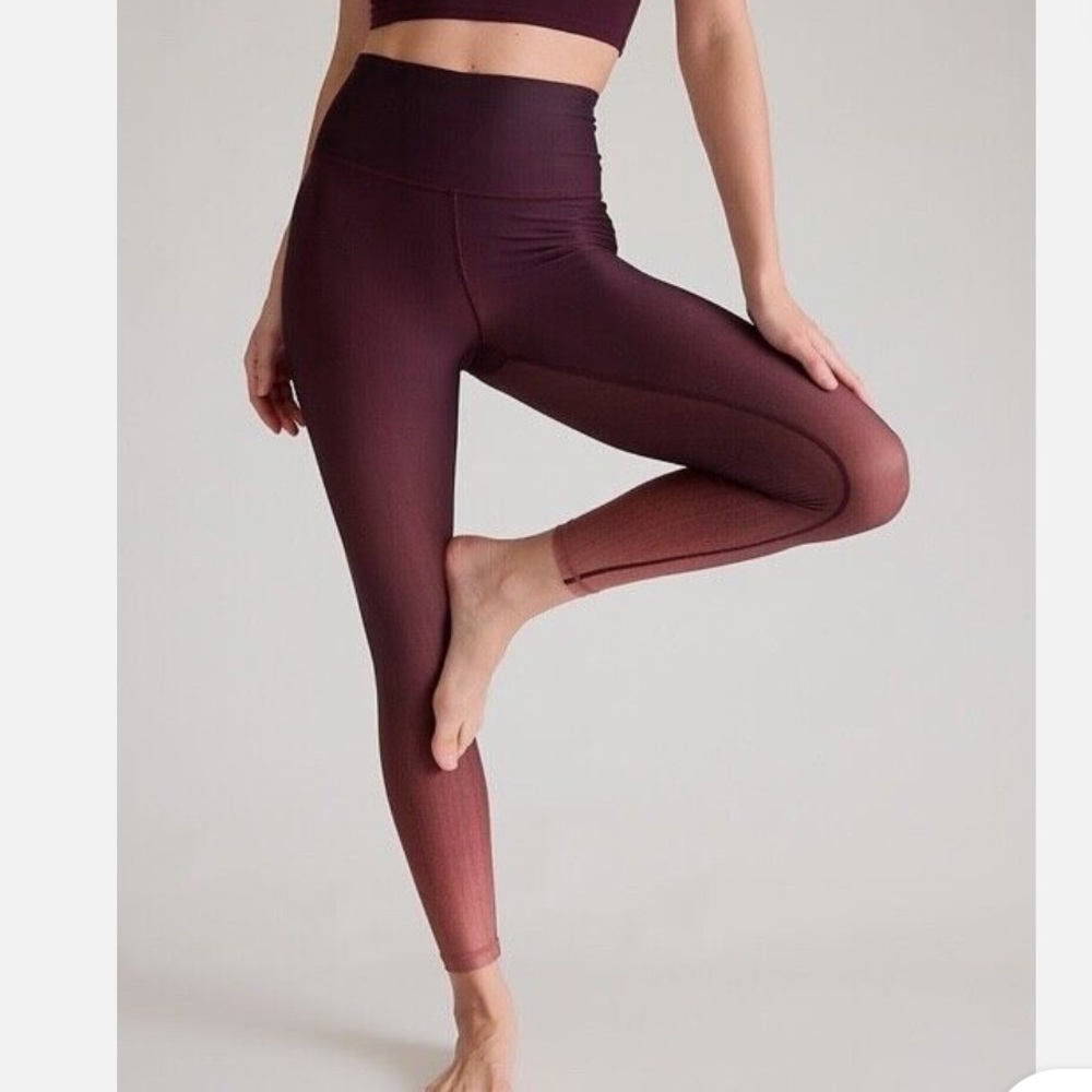 Athleta Red Ombre High Rise Leggings